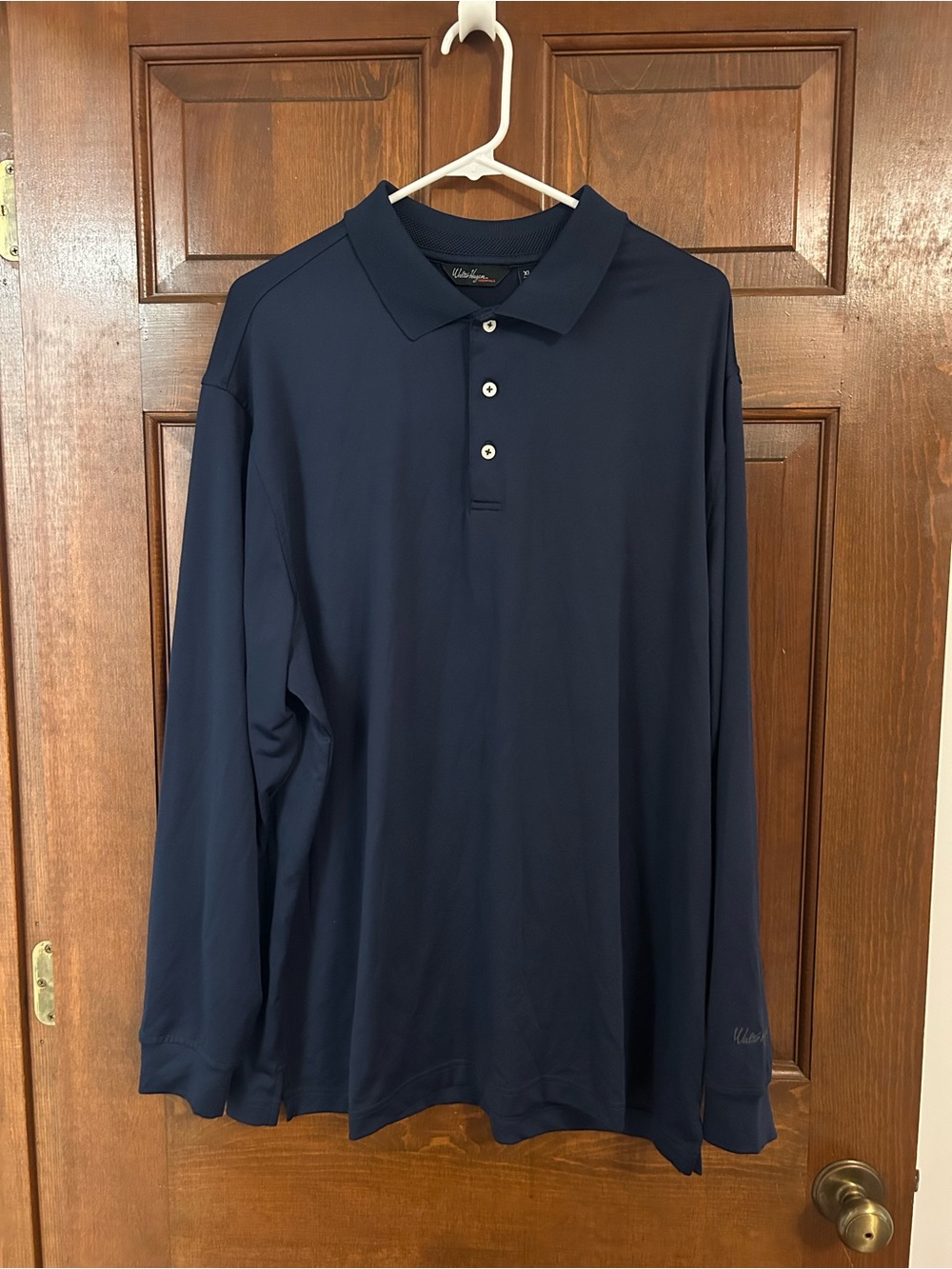 Walter Hagen Navy Long-Sleeve Polo Shirt